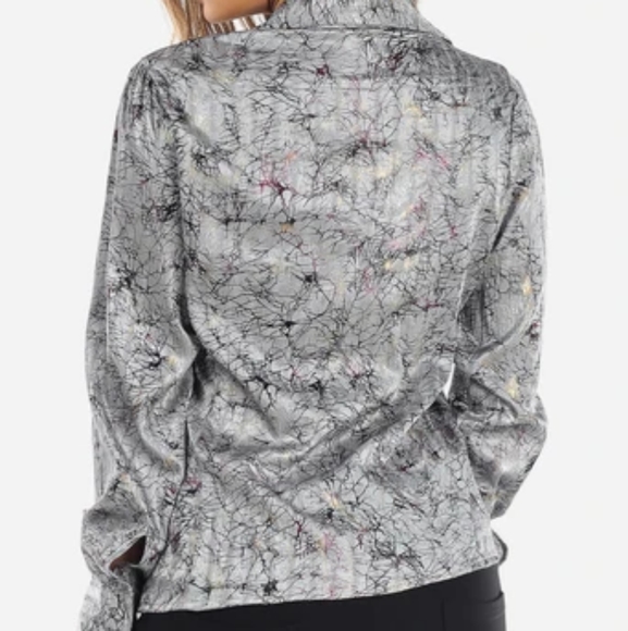 Gray Metallic Blouse - Picture 4 of 4